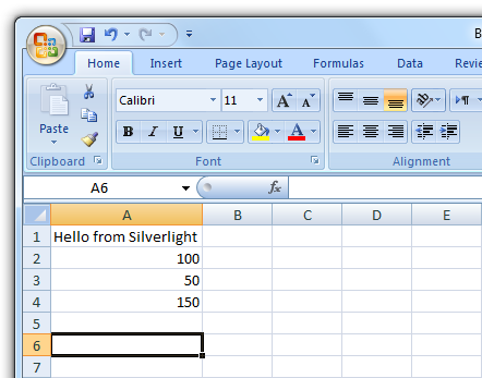 Silverlight and Excel