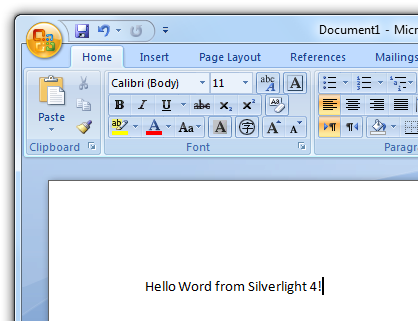 Silverlight and Word