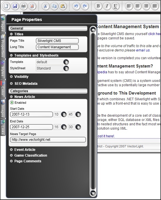 The future of CMS - Using Microsoft Silverlight