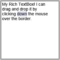 Our example Rich TextBox in a Draggable Thickborder