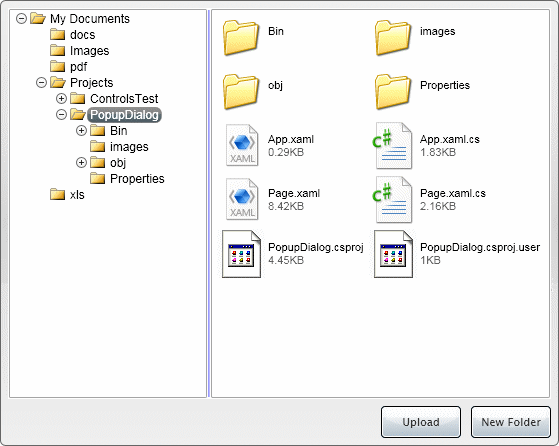 Silverlight File Explorer Demo
