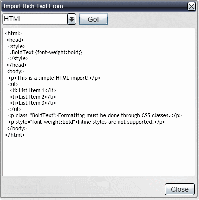 Importing HTML Using the Silverlight RichTextBox