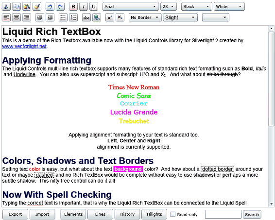 Silverlight Rich TextBox Demo
