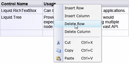 Silverlight Table in a Rich TextBox Control